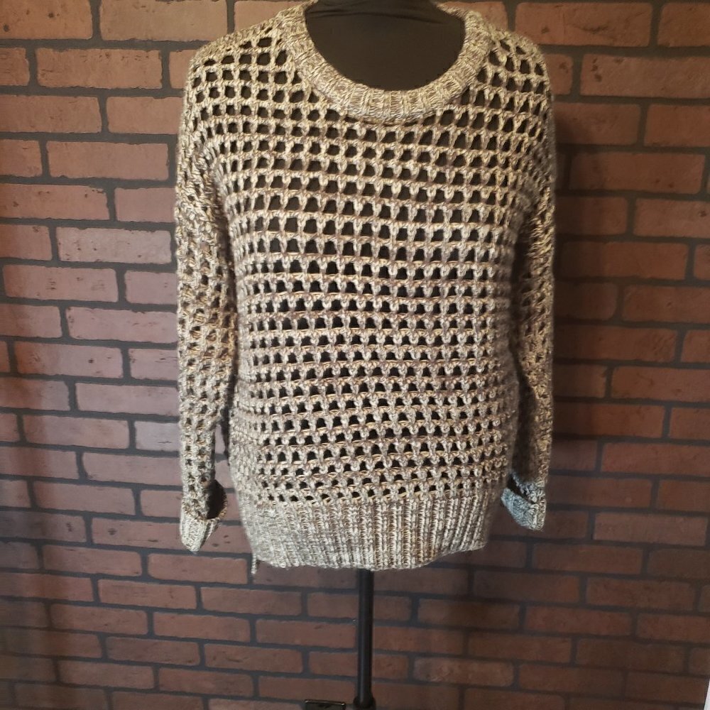 Blu Pepper open Knit Crew Neck Sweater